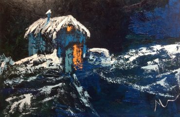 Ice Fishing at Night